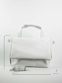 Heleny - Handgefertigte Leder-Damentasche Ava in Weiss als Crossbody Bag, leicht und modern - Dimensionen