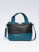Leather women's bag Ava Petrol/Black