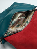 Leather women's bag Ava Petrol/Black