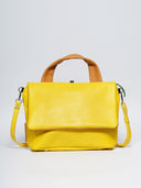 Leather women's bag Ava Yellow/Black