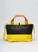 Leather women's bag Ava Yellow/Black