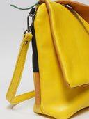 Leather women's bag Ava Yellow/Black