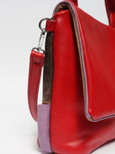 Leather women's bag Ava Red/Ochre