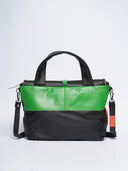 Leather women's bag Ava Black/Green