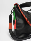 Leather women's bag Ava Black/Green