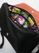 Leather women's bag Ava Black/Green