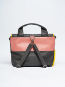 Leather women's bag Franka grey/pink