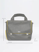 Heleny Wandelbare Leder-Damentasche Franka in Grau mit Rucksackfunktion, modern und funktional - Abmessungen