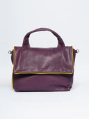 Leather women's bag Franka Violet/Grey
