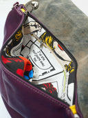 Leather women's bag Franka Violet/Grey