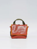 Mira leather women's bag, pink/orange/green