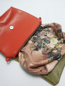 Mira leather women's bag, pink/orange/green