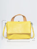Heleny - Crossbody Ledertasche Ava in Gelb für Damen, funktional und urban im Design - Abmessungen