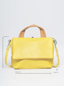 Leather women's bag Ava Yellow/Black
