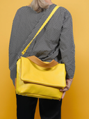 Leather women's bag Ava Yellow/Black