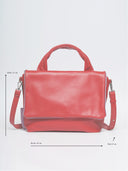 Leather women's bag Ava Red/Ochre