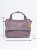 Leather women's bag Franka Violet/Grey