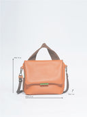 Mira leather women's bag, orange/green