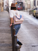 Franka Pink/Blue Leather Women's Bag