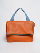Heleny_Ledertasche_Franka_Orange_wandelbar_mit_Rucksackfunktion_Vorderansicht