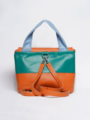 Franka leather women's bag, orange/green